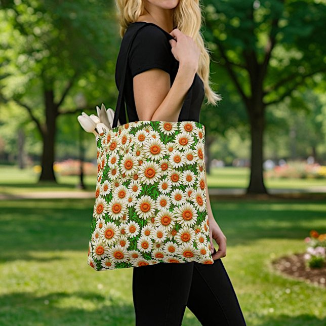 Bolsa tote de margaritas blancas (Subido por el creador)