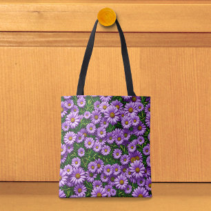 Bolsa tote de margaritas moradas