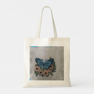 Bolsa tote de mariposa con flores