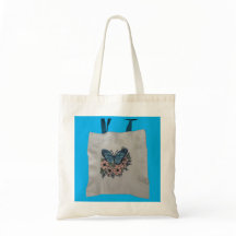 Bolsa tote de mariposa con flores