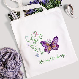 Bolsa Tote de mariposa morada