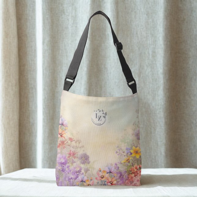 Bolsa Tote de monograma floral personalizado (Subido por el creador)