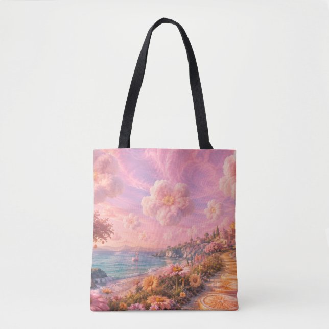 bolsa tote de nubes de flores mágicas (Anverso)