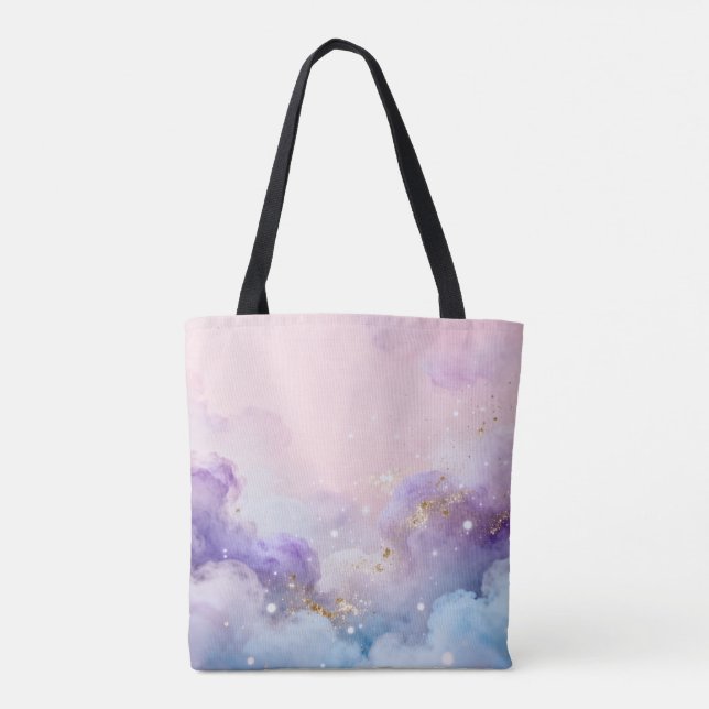 Bolsa tote de nubes orientales soñadoras - Pastel  (Reverso)