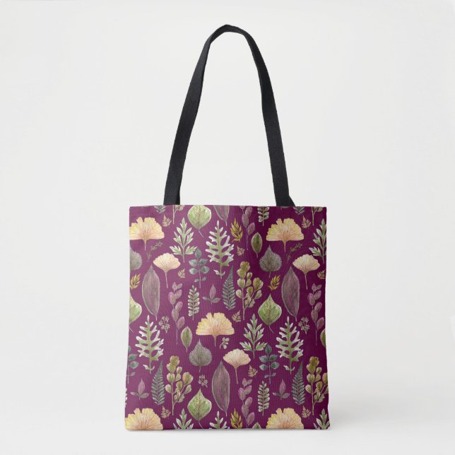 Bolsa tote de otoño hojas elefante blanco de Burde (Anverso)