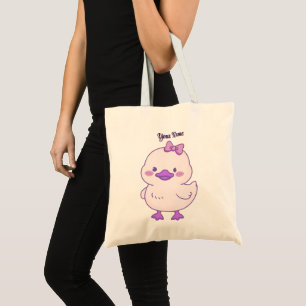 Bolsa Tote de Pato Bebé Kawaii Lazo de Cabello Mor
