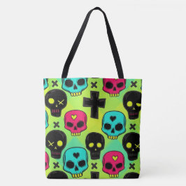 Bolsa tote de patrón de cráneo