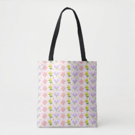 Bolsa tote de patrón de flores silvestres en paste