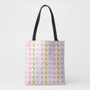Bolsa tote de patrón de flores silvestres en paste