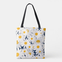 Bolsa tote de patrón floral de margarita amarilla