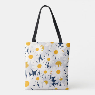 Bolsa tote de patrón floral de margarita amarilla