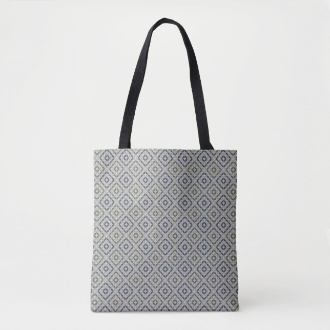 Bolsa tote de patrón gris retro (Anverso)