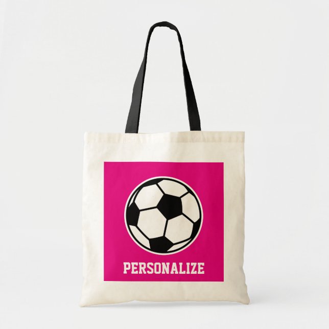 Bolsa tote de pelota de fútbol rosa para equipo de (Frente)