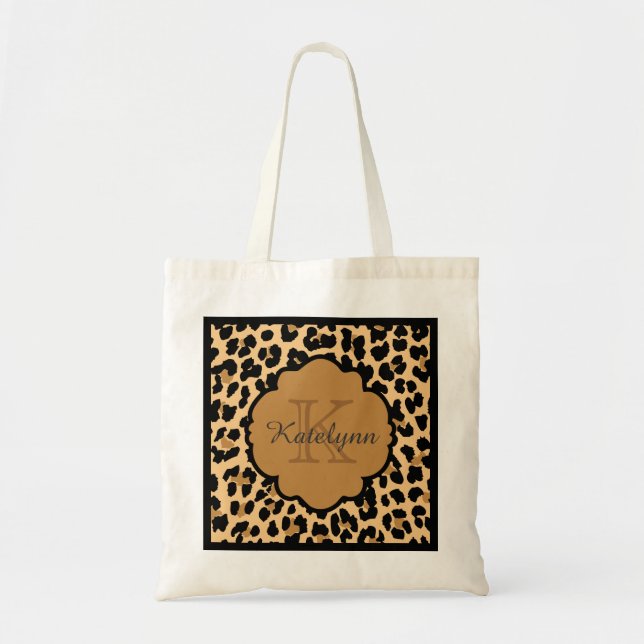 Bolsa Tote de Personalizado de impresión de leopar (Frente)