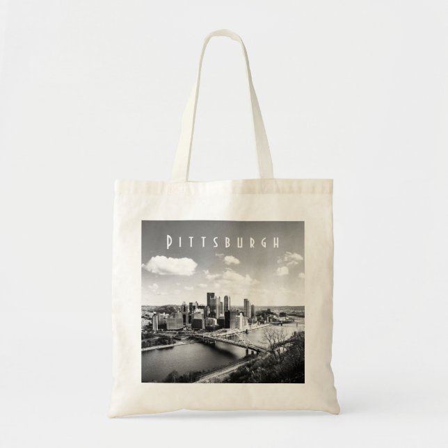 Bolsa Tote de Pittsburgh Skyline (Frente)