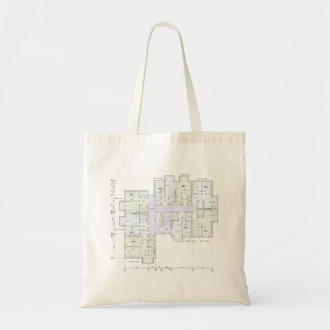 Bolsa tote de plano arquitectónico (Frente)