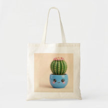 Bolsa Tote de Planta Interior Kawaii de Cactus de 