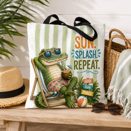 Bolsa Tote de Playa de Cocodrilo Divertido