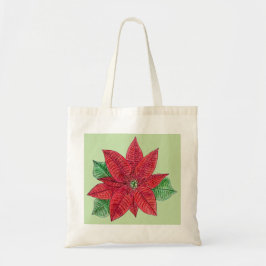 Bolsa Tote de Poinsettia - Verde de la menta