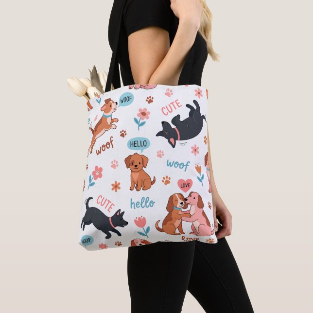 Bolsa Tote de Pradera de Perros de Dibujos Animado (Detalle)