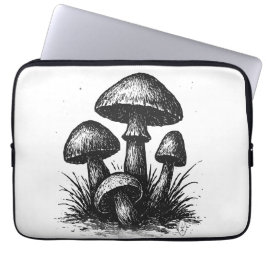Bolsa Tote de Racimo de Hongos Dibujados a Tinta