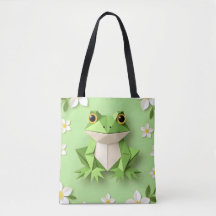 Bolsa Tote de Rana de Origami Verde – Lindo Diseño