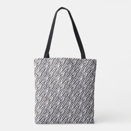 bolsa tote de rayas de cebra pequeñas en blanco y