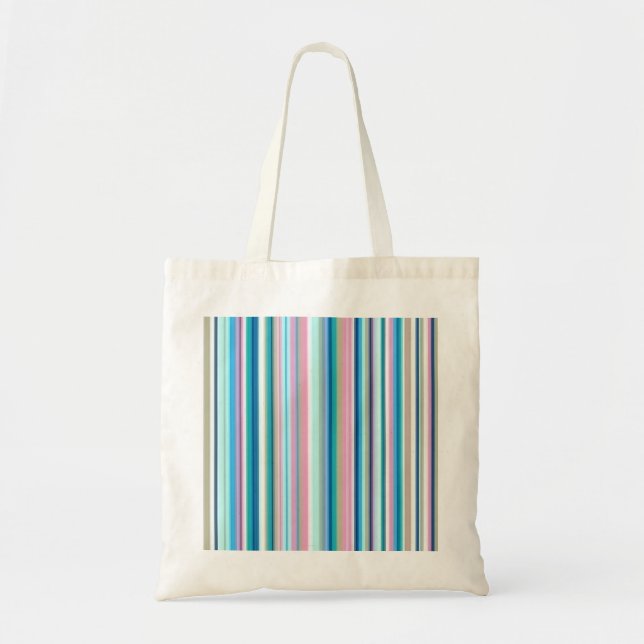 Bolsa tote de rayas multicolores (Frente)