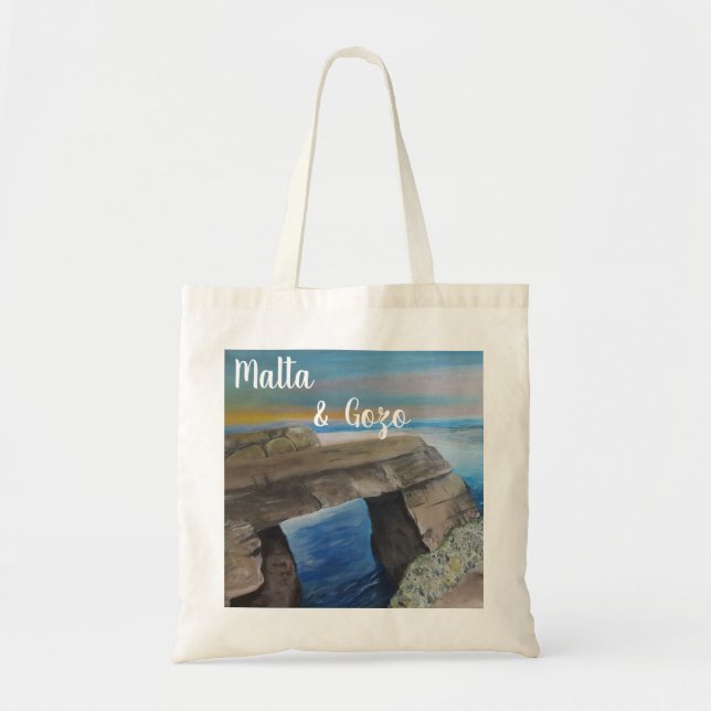 Bolsa Tote de recuerdo de Malta y Gozo (Frente)