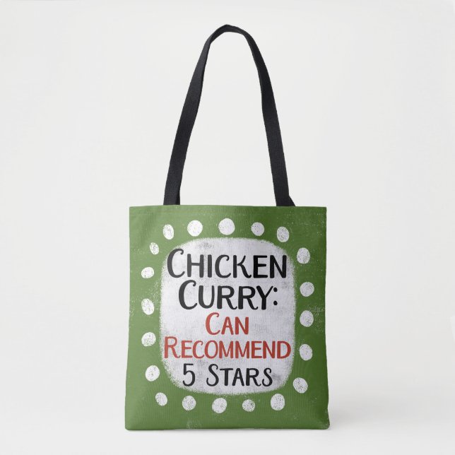 Bolsa Tote de reseña de curry de pollo 5 estrellas (Anverso)