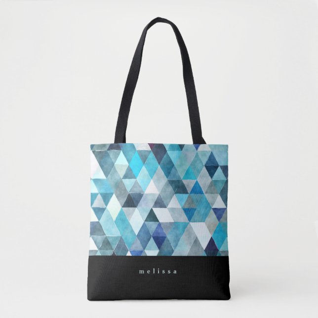 Bolsa Tote de resumen azul moderna (Anverso)