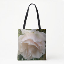 Bolsa tote de rosa blanca