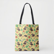 Bolsa tote de Rottweiler con adorable perro Kawaii