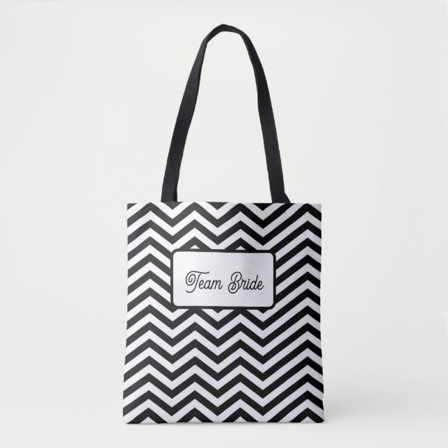 Bolsa tote de Team bride en rayas negras y blancas (Anverso)