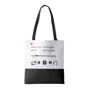 Bolsa tote de título de canción personalizada   Bo