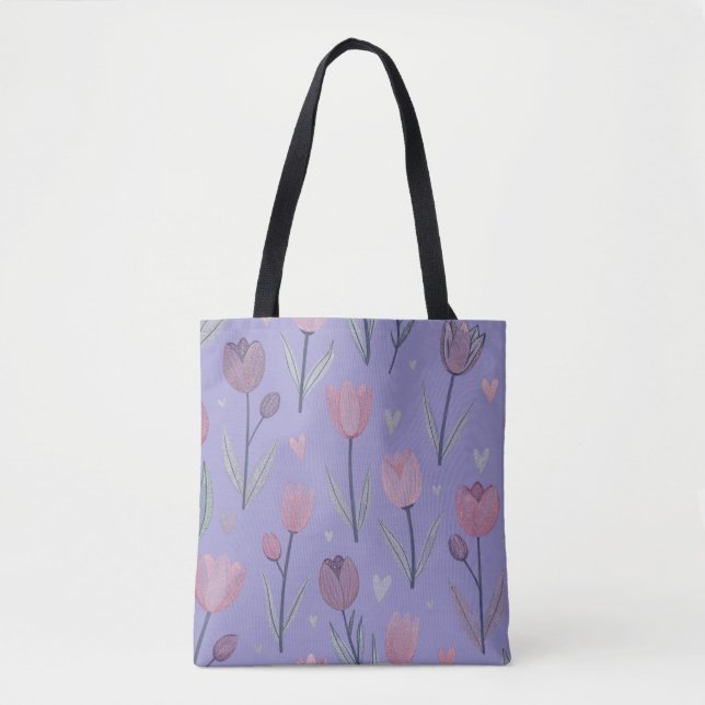 Bolsa tote de tulipán púrpura (Anverso)