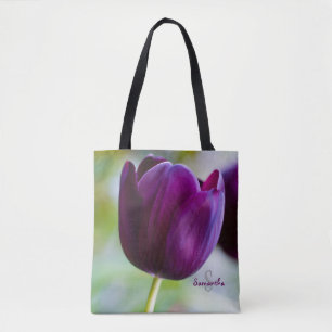 Bolsa tote de tulipán púrpura