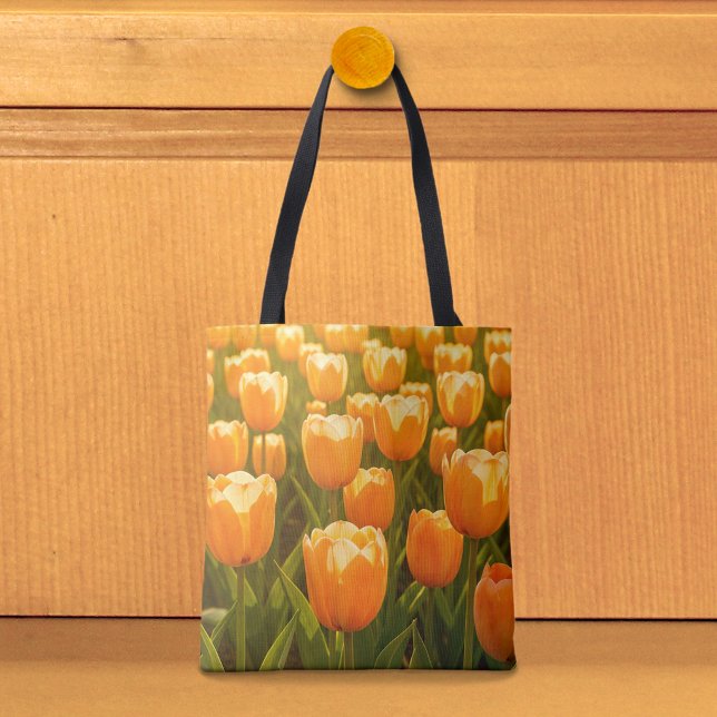 Bolsa tote de tulipanes de melocotón (Tote bag with peach tulips)