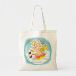 Bolsa tote de unicornio arcoíris para bebé