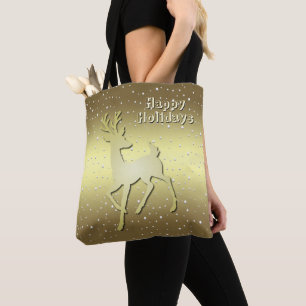 Bolsa Tote de Vacaciones Nevadas Reno Dorado