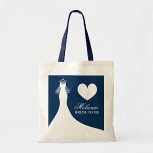 Bolsa tote de vestido de novia azul marino para fu