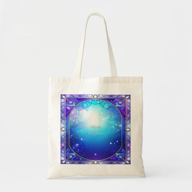 Bolsa Tote de Vidrio Pintado Navideño Moderna (Frente)