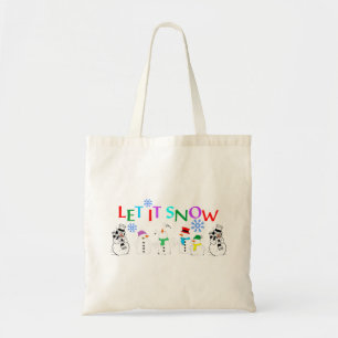 Bolsa Tote Deja que nieve con muñecos de nieve