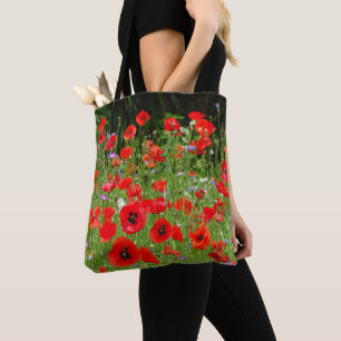 Bolsa Tote del Campo de los Poppies Rojos