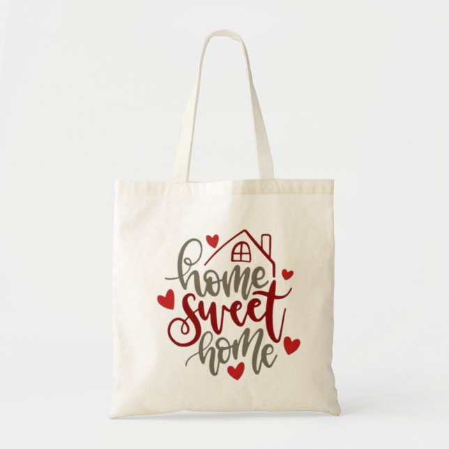 Bolsa tote destacada "Hogar Dulce Hogar" (Frente)
