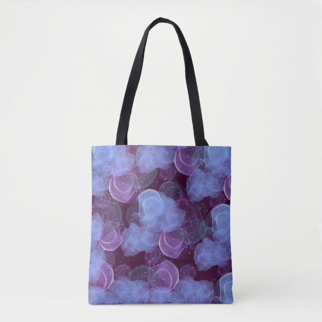 Bolsa Tote: diseño abstracto de niebla azul (Anverso)