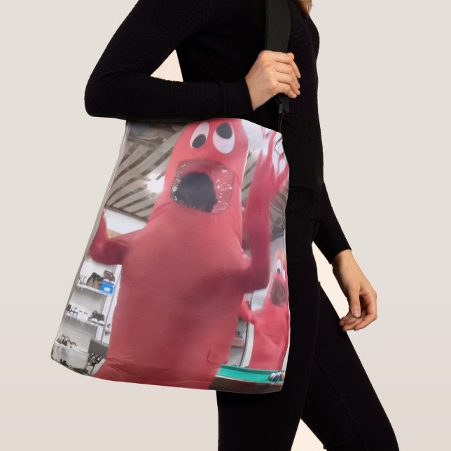 Bolsa Tote Divertida con Tipos Inflables Locos (Detalle)