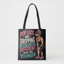 Bolsa Tote Divertida de Envejecimiento Pop Lock y 