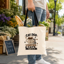 Bolsa Tote Divertida De Papá Gato Café Y Gatos Eso