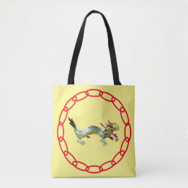 Bolsa tote - Dragón y sombra con cadena roja